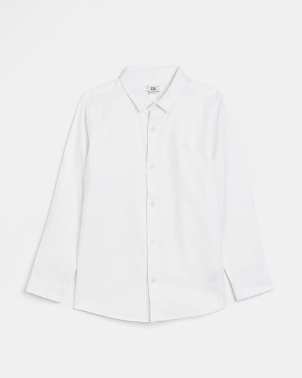 Boys White Maison Riviera Twill Formal Shirt