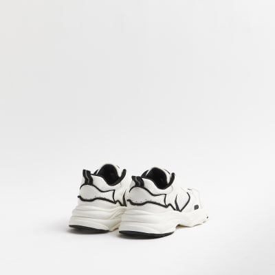 Boys White Mesh Monochrome Chunky trainers