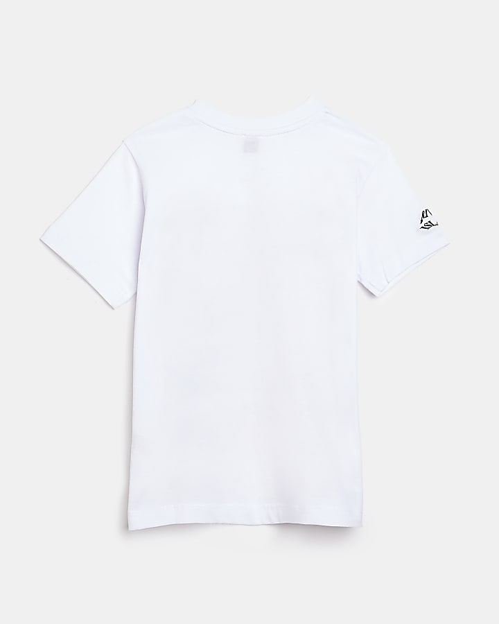 Boys white palm graphic t-shirt