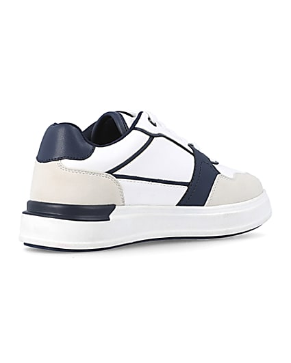 360 degree animation of product Boys white panelled trainers frame-12