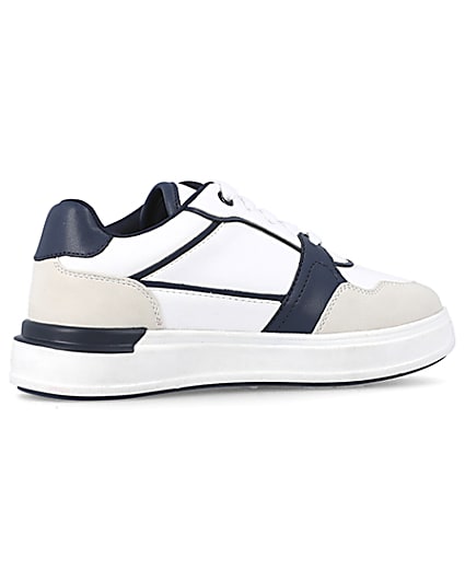 360 degree animation of product Boys white panelled trainers frame-13