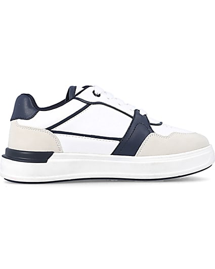 360 degree animation of product Boys white panelled trainers frame-14