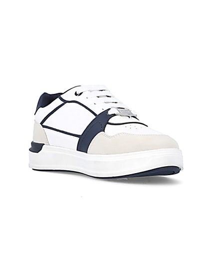 360 degree animation of product Boys white panelled trainers frame-18