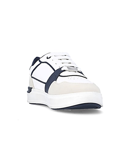 360 degree animation of product Boys white panelled trainers frame-19