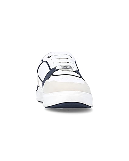 360 degree animation of product Boys white panelled trainers frame-20