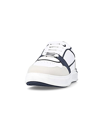 360 degree animation of product Boys white panelled trainers frame-22