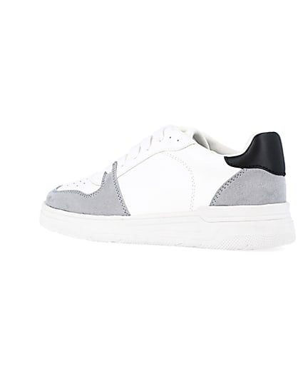 360 degree animation of product boys white Pu colour block trainers frame-5