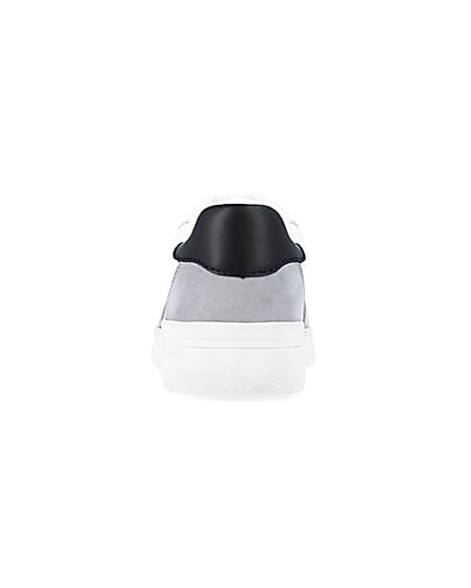 360 degree animation of product boys white Pu colour block trainers frame-9