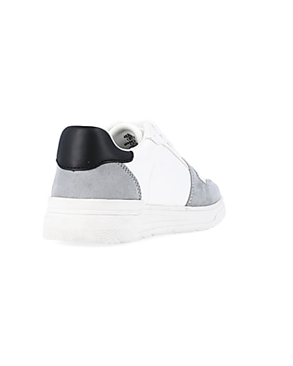 360 degree animation of product boys white Pu colour block trainers frame-11