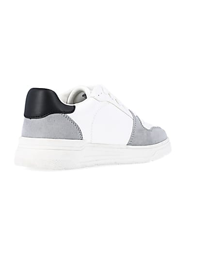 360 degree animation of product boys white Pu colour block trainers frame-12