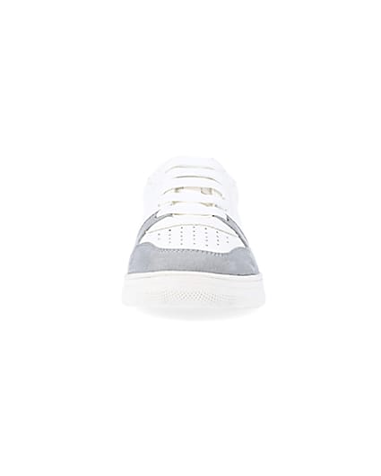 360 degree animation of product boys white Pu colour block trainers frame-21