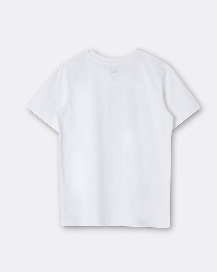 Boys white RI print t-shirt