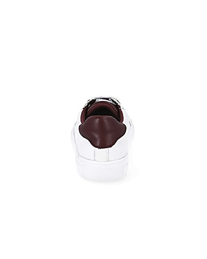 360 degree animation of product Boys white RI print trainers frame-9