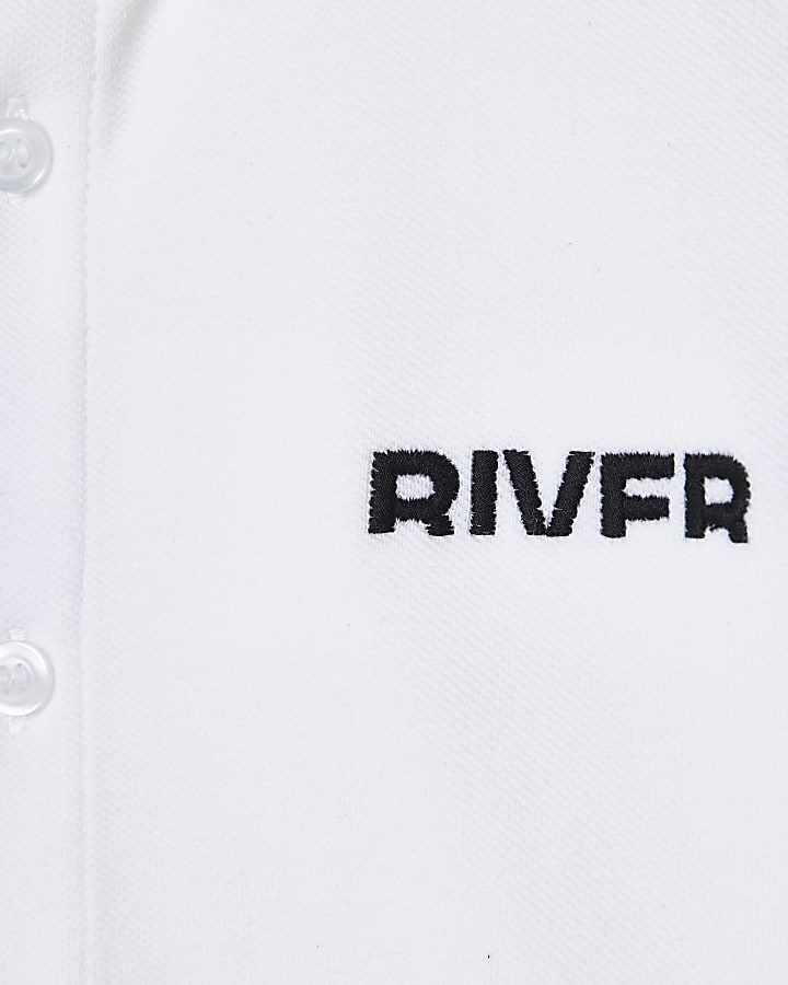 Boys white River long sleeve shirt