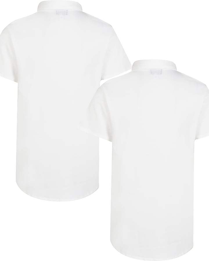 Boys white River short sleeve shirts 2 pack