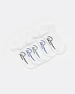 Boys white River trainer socks 5 pack