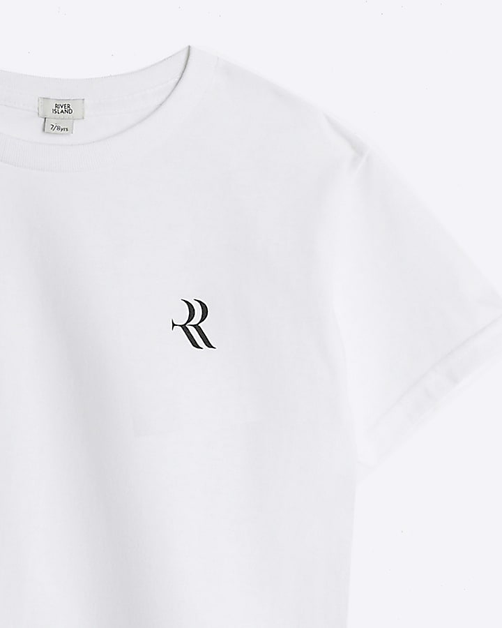 Boys white short sleeve logo t-shirt