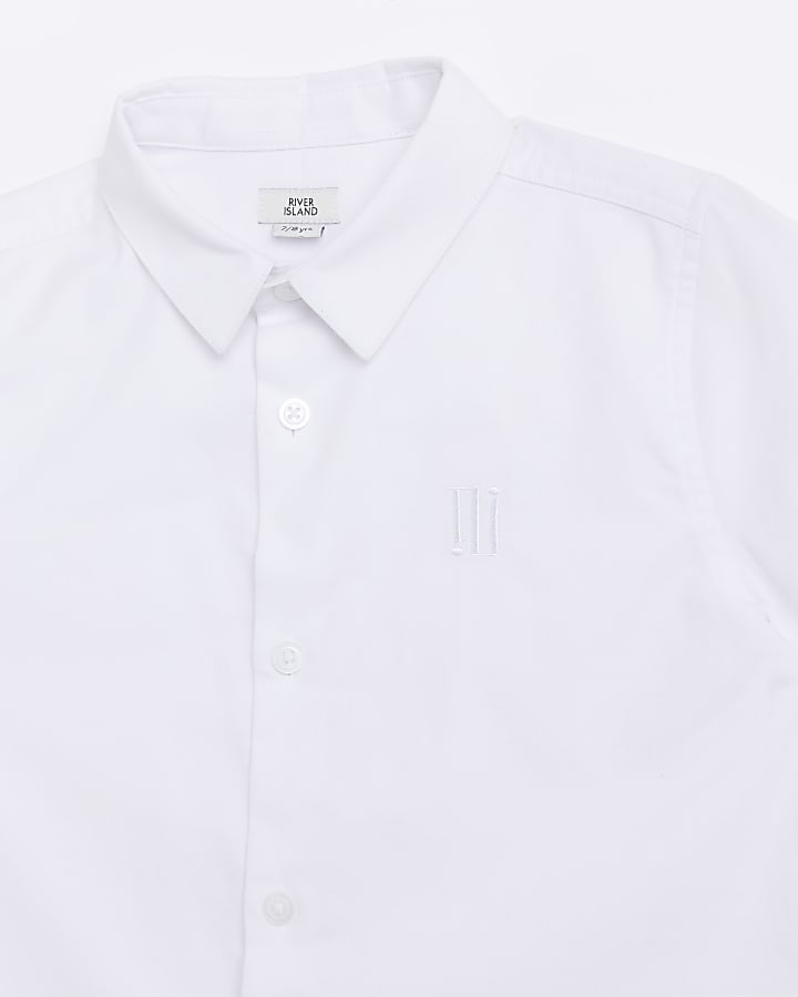 Boys White Short Sleeve Oxford Shirt