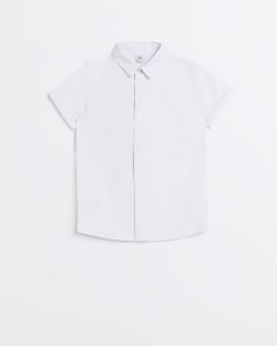 Boys White Short Sleeve Oxford Shirt