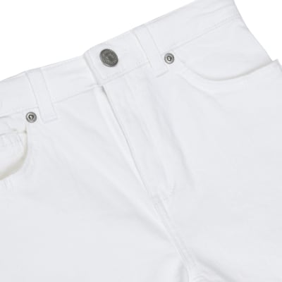 river island white denim shorts