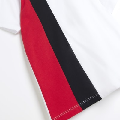 Boys White Stripe Logo T-shirt