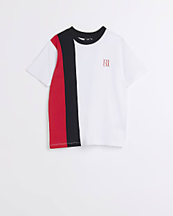 Boys White Stripe Logo T-shirt