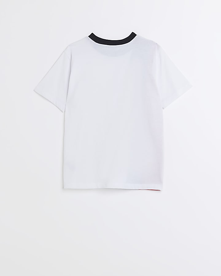 Boys White Stripe Logo T-shirt