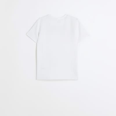 Boys white textured t-shirt