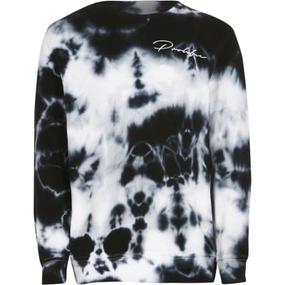 black and white tie dye sweater