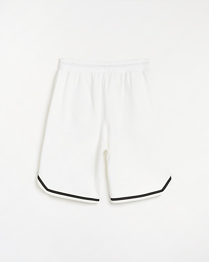 Boys white tipped printed jogger shorts