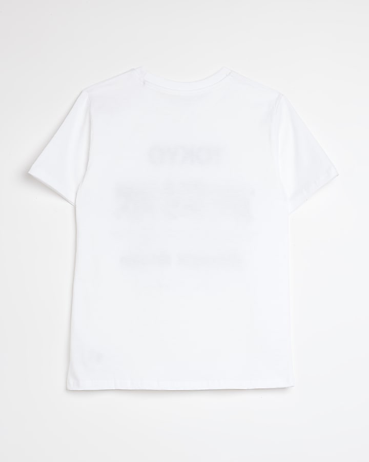 Boys white Tokyo print t-shirt