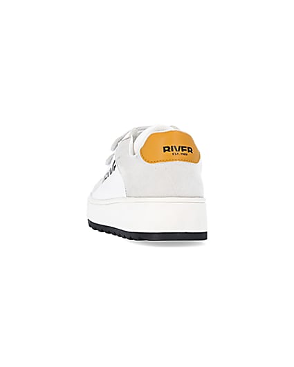 360 degree animation of product Boys White velcro trainers frame-8