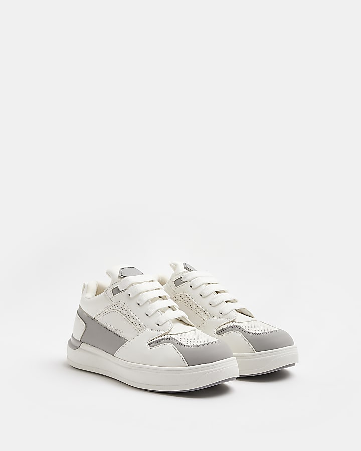 Boys White Wedge colour block Trainers