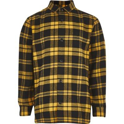 h&m yellow check shirt