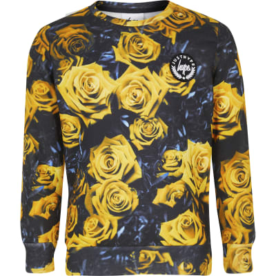 Boys Yellow Hype Floral Sweatshirt River Island