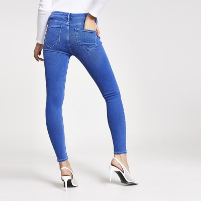 Bright blue Molly mid rise jeggings