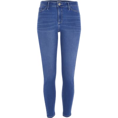 Bright blue Molly mid rise jeggings
