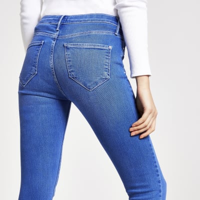 Bright blue Molly mid rise jeggings