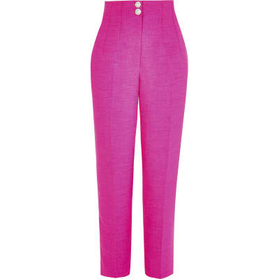 hot pink cigarette pants