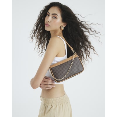 Brown 90s Monogram Shoulder Bag