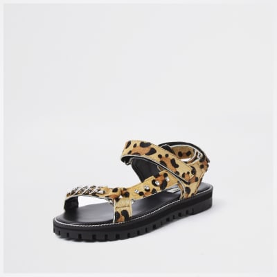 river island animal print sandals