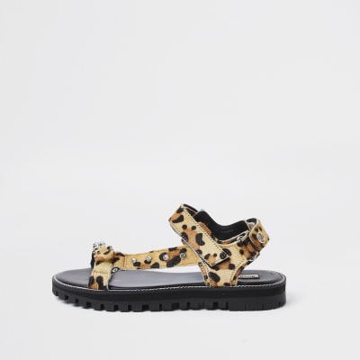 river island leopard sandals