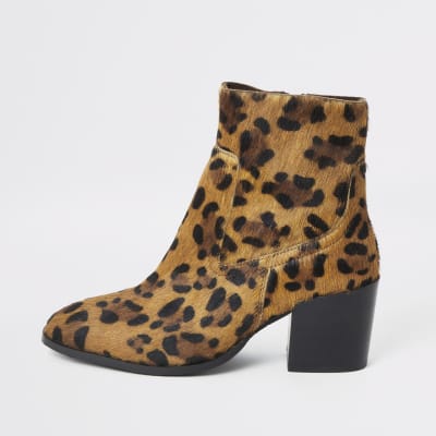 leopard print ankle boots