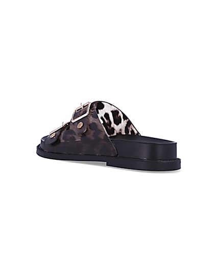 360 degree animation of product Brown animal print buckle jelly sandals frame-6