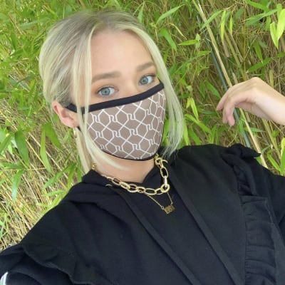 Brown animal print face covering 2 pack