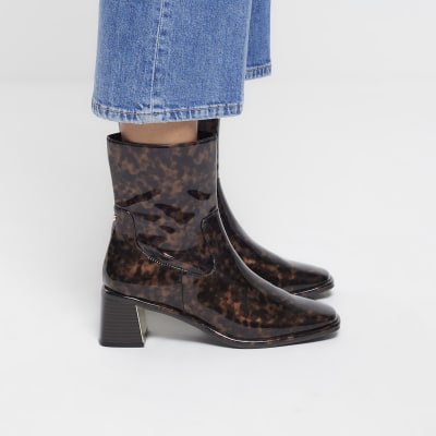 Leopard print ankle shop boots river island