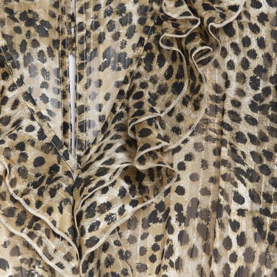 Brown Animal Print Maxi Dress