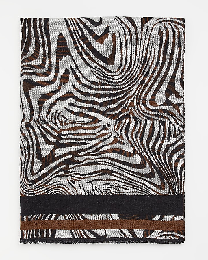 Brown animal print scarf