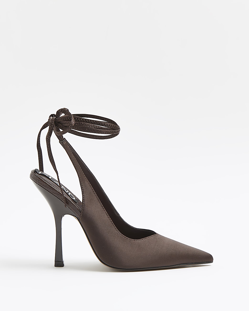 Brown ankle tie court shoes