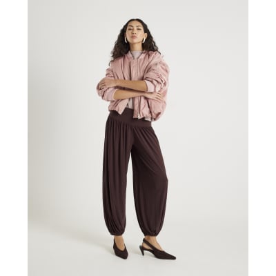 Brown Balloon Leg Trousers